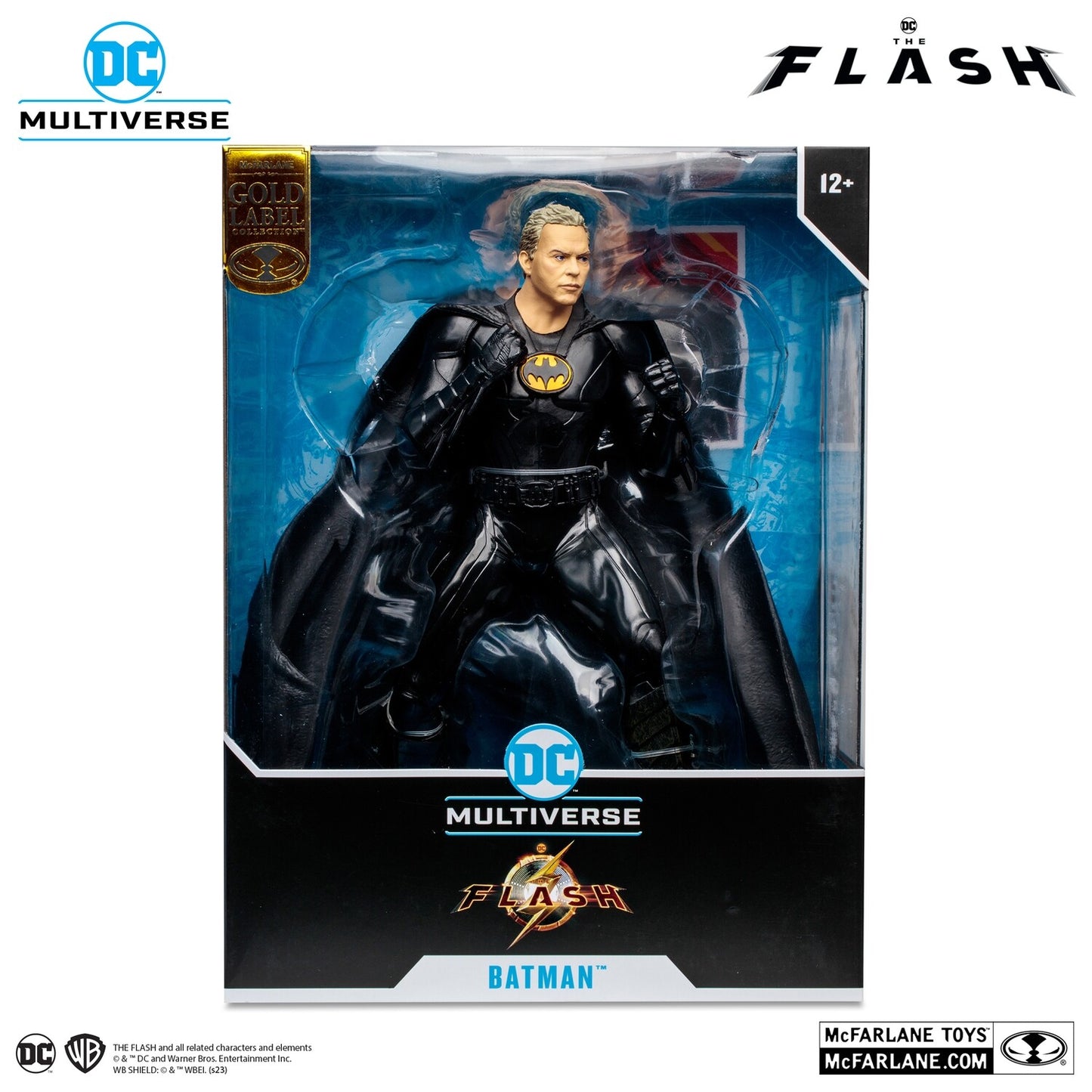 McFarlane Toys DC Multiverse The Flash Movie Batman Unmasked (Michael Keaton) Gold Label 12" Statue