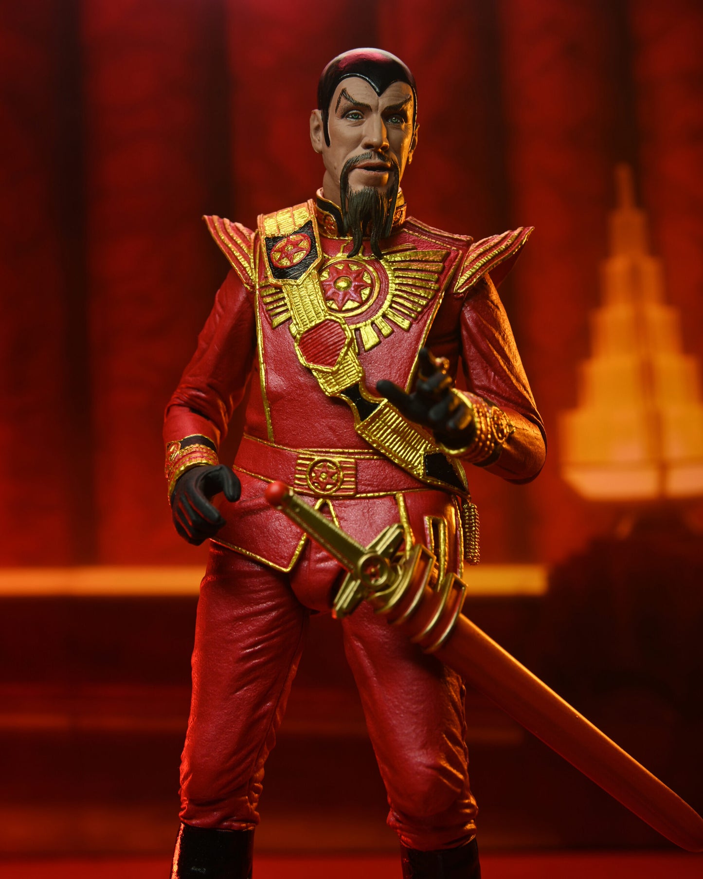 Flash Gordon (1980)
7” Scale Action Figure – Ultimate Ming (Red Military Outfit)