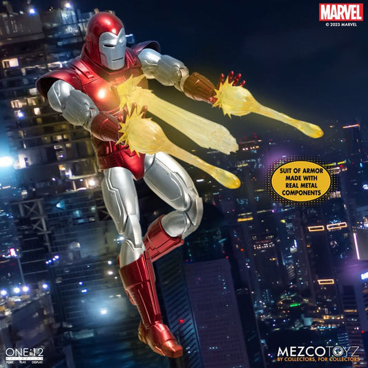 Pre-order April 2024 Mezco One:12 Collective Iron Man: Silver Centurion