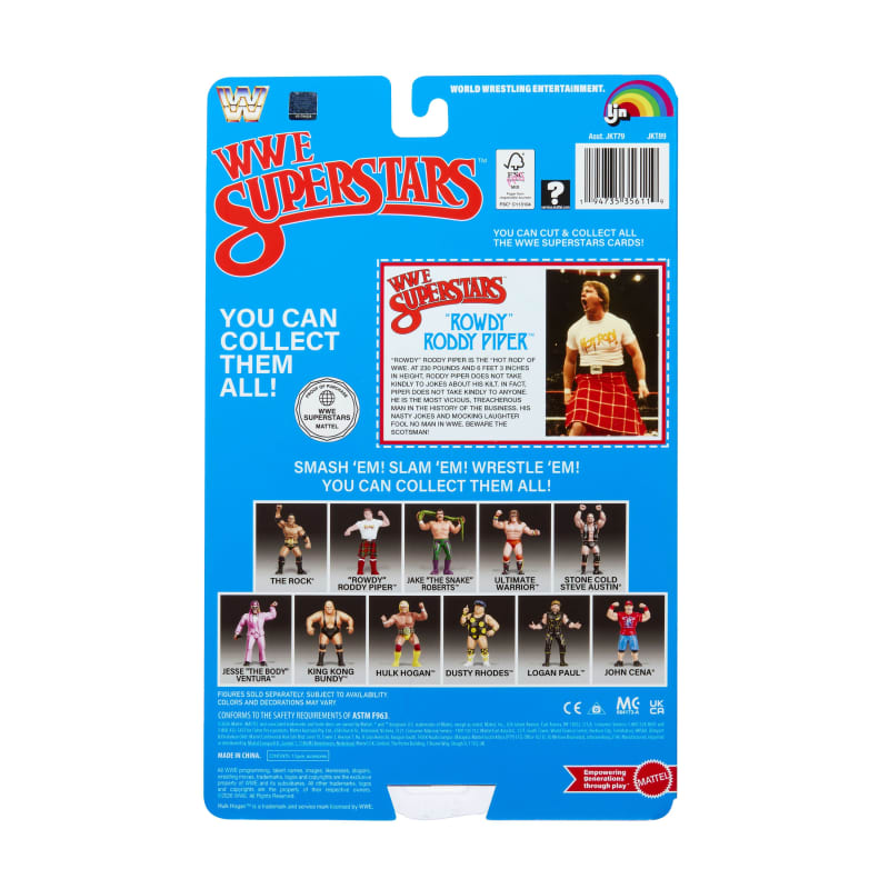 LJN WWE Superstars “Rowdy” Roddy Piper Action Figure (Blue Card)