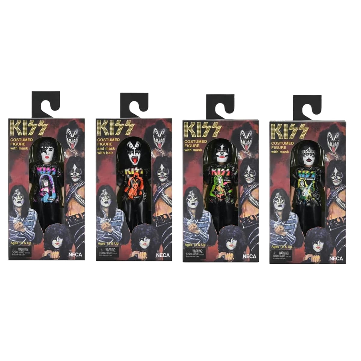 NECA Ben Cooper X Kiss Complete Set Of 4 Clothed Action Figures