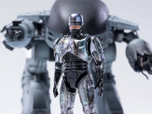 Hiya Toys ROBOCOP ED-209 VS ROBOCOP BATTLE DAM PX 1/8 ACTION FIGURE 2PK SDCC 2022