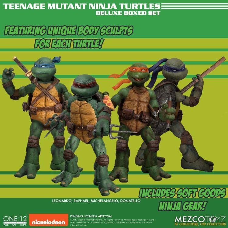 Pre-order Feb 2024 Mezco Teenage Mutant Ninja Turtles Deluxe Boxed Set