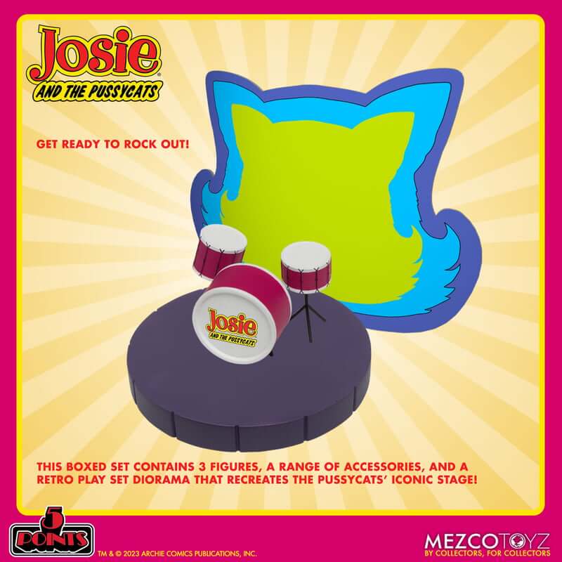 Pre-order Feb 2024 MEZCO 5 POINTS: Josie and The Pussycats Action Figure Deluxe Set
