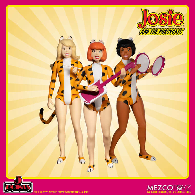 Pre-order Feb 2024 MEZCO 5 POINTS: Josie and The Pussycats Action Figure Deluxe Set
