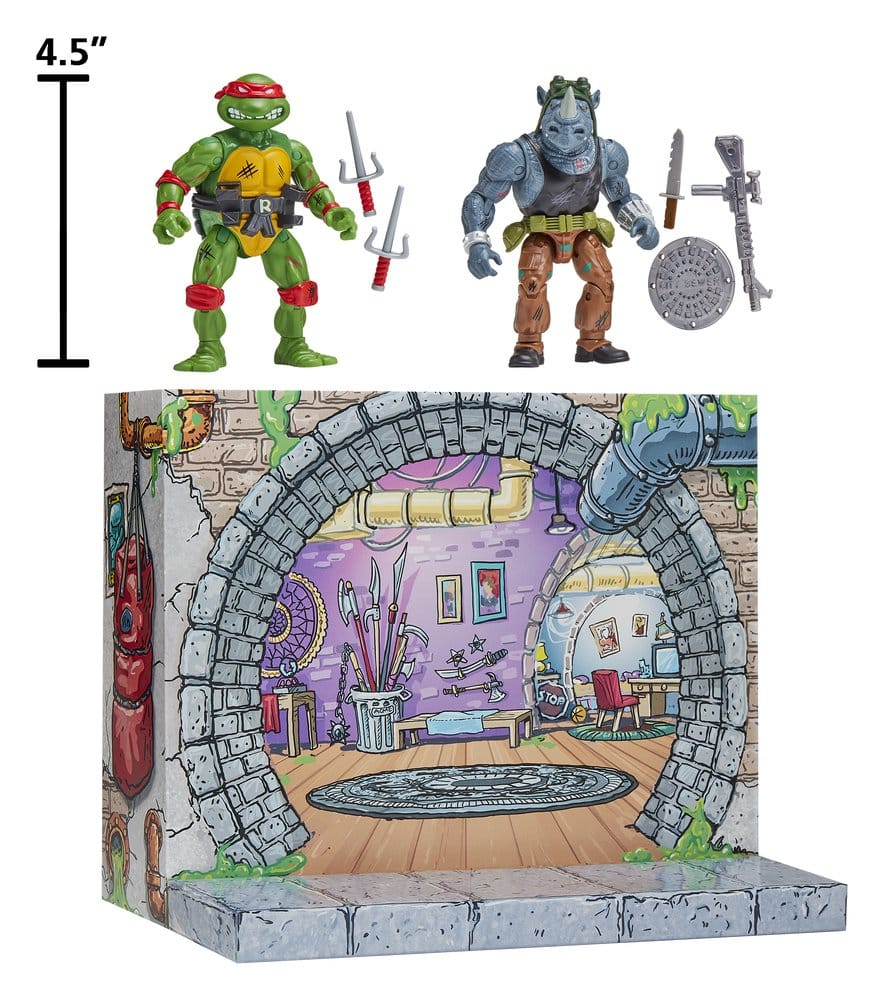 Teenage Mutant Ninja Turtles 1998 Remastered Raphael Vs Rocksteady 2 Pack