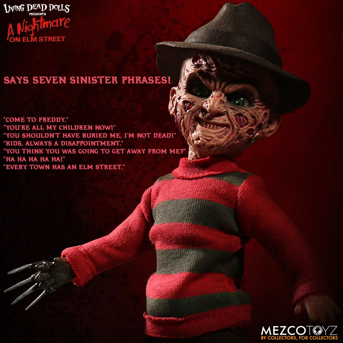 MEZCO Living Dead Dolls A Nightmare on Elm Street – Freddy Krueger With Sound