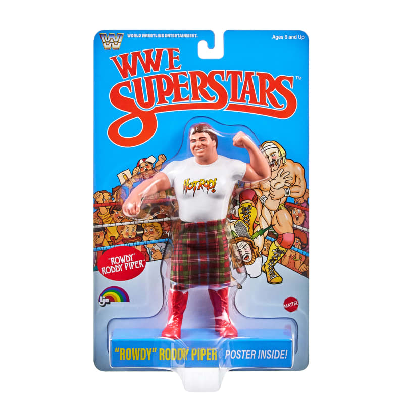 LJN WWE Superstars “Rowdy” Roddy Piper Action Figure (Blue Card)