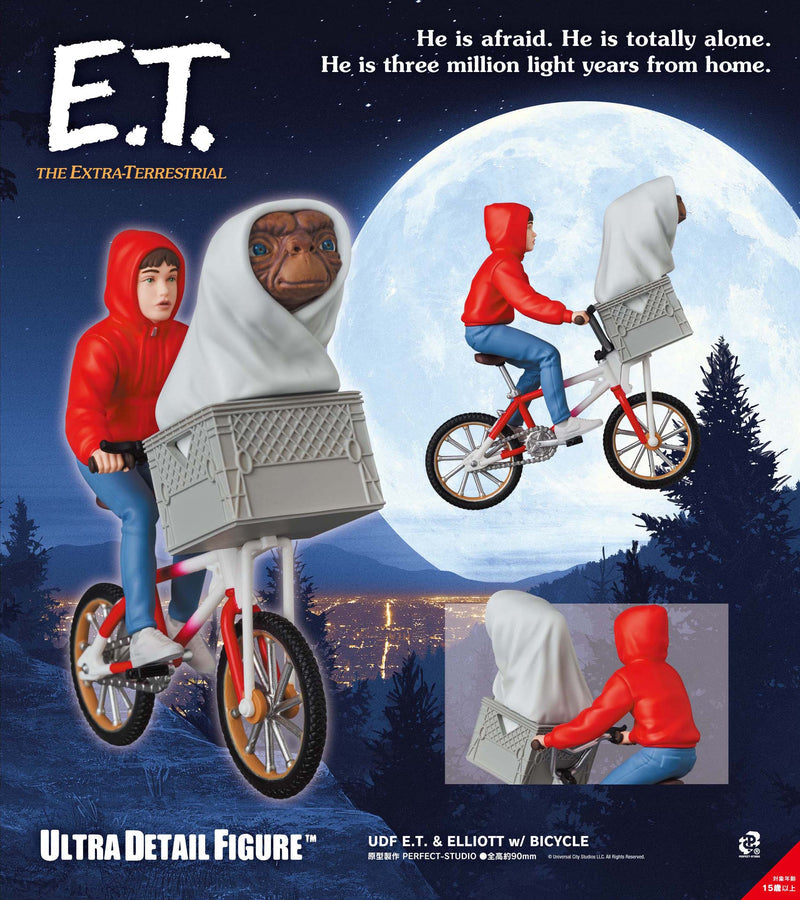 E.T. the Extra-Terrestrial Medicom Toy UDF E.T. & Elliott with Bicycle