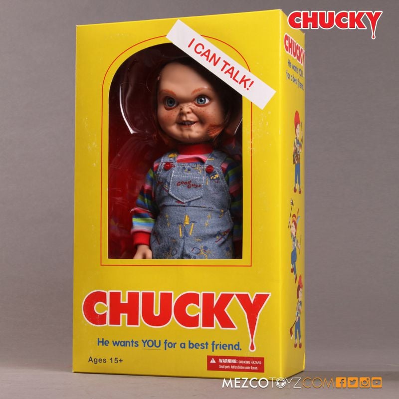 Mezco Child's Play 15 Inch Talking Sneering Chucky Mega Scale Figure With Sound