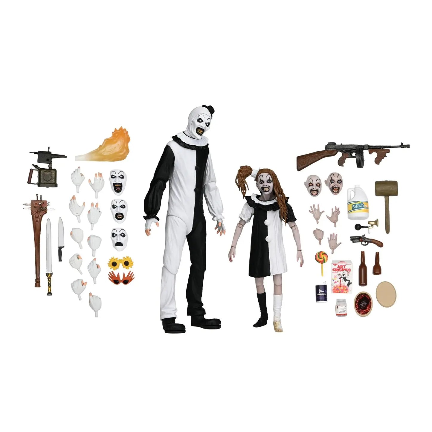 NECA Terrifier 2 – Art the Clown and Little Pale Girl Ultimate 7″ Scale Action Figure 2 Pack