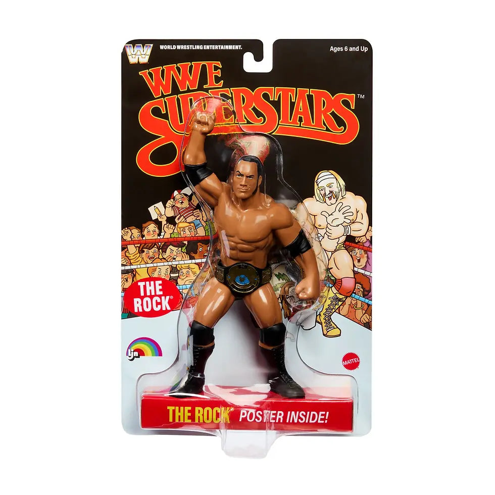LJN WWE Superstars The Rock Action Figure (Black Card Chase Variant)