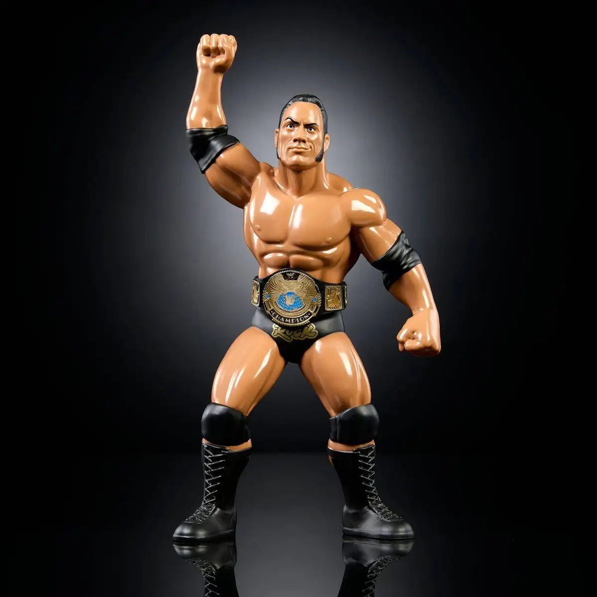 LJN WWE Superstars The Rock Action Figure (Black Card Chase Variant)