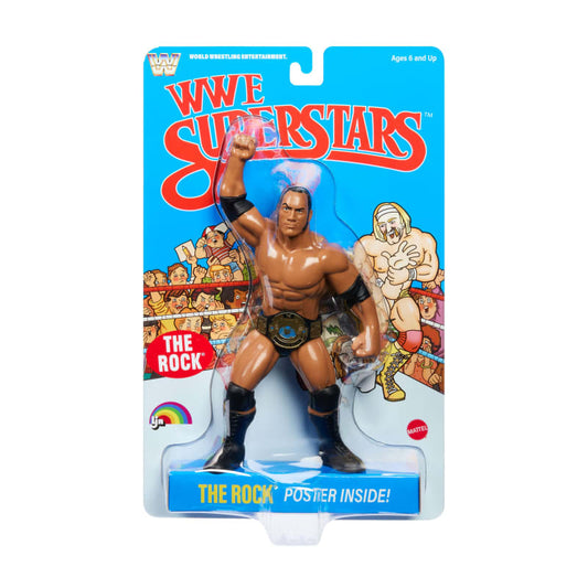 LJN WWE Superstars The Rock Action Figure (Blue Card)