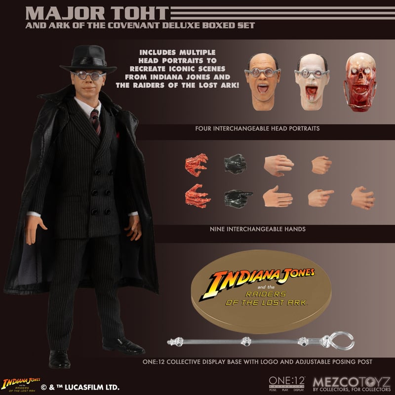 Pre-order September 2024 One:12 Collective Major Toht and Ark of the Covenant Deluxe Boxed Set