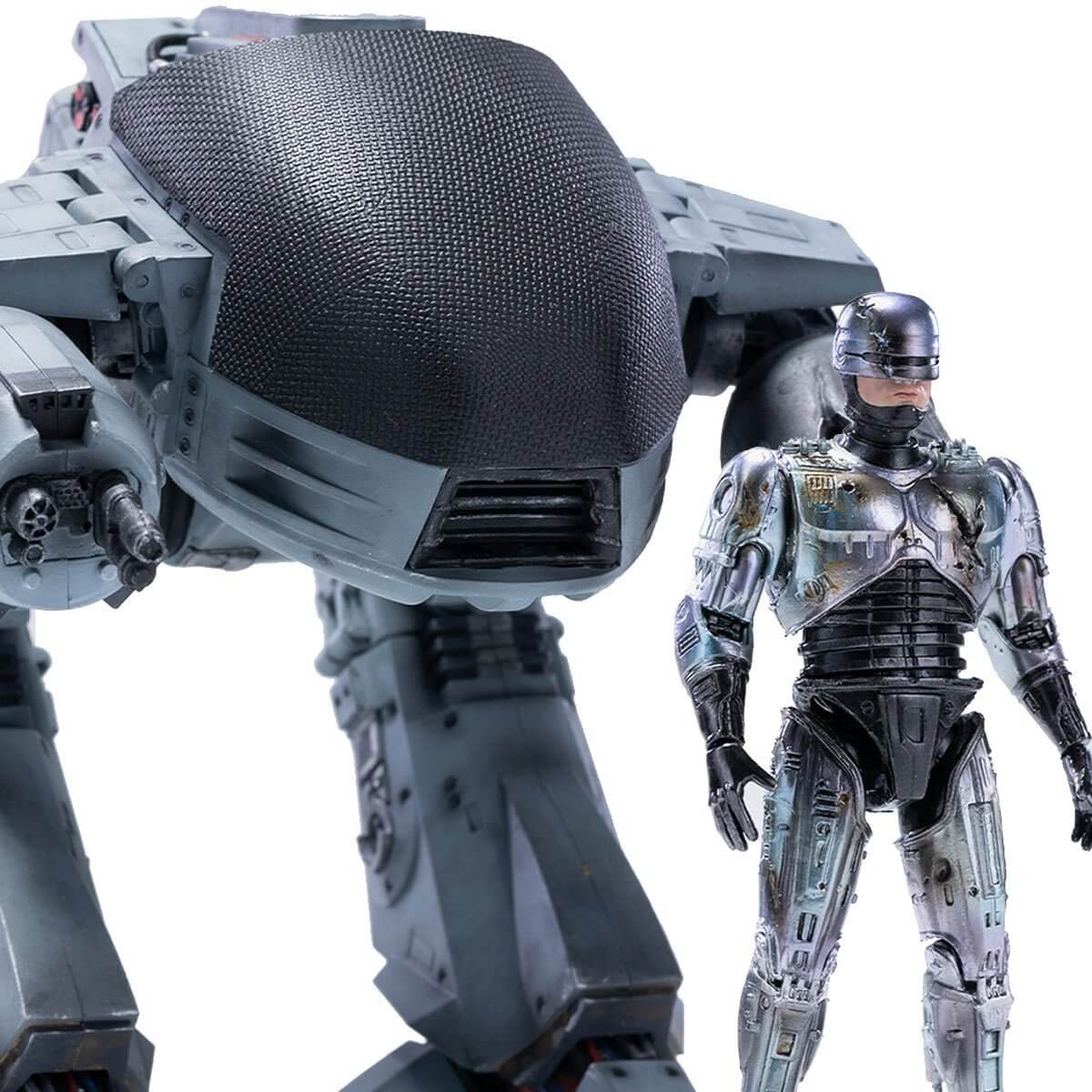 Hiya Toys ROBOCOP ED-209 VS ROBOCOP BATTLE DAM PX 1/8 ACTION FIGURE 2PK SDCC 2022