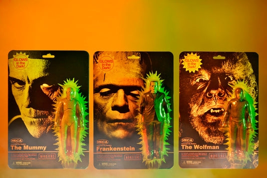 Universal Monsters Retro Glow-In-The-Dark 7" Action Figures (Set of 3)