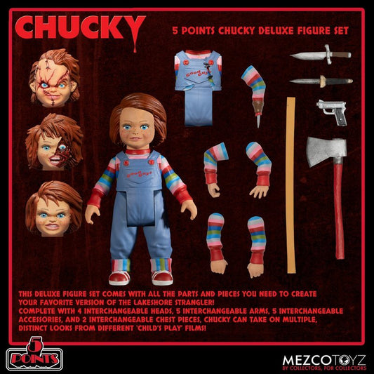 MEZCO Chucky 5 Points Action Figure Chucky Deluxe Box Set