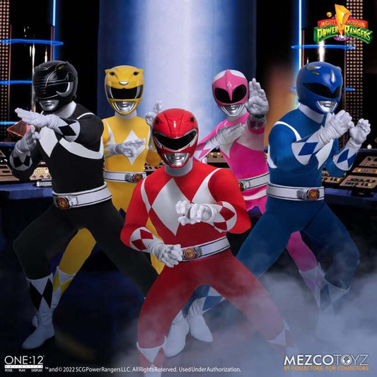 Pre-order November 2023 Mezco One:12 Collective Mighty Morphin' Power Rangers Deluxe Boxed Set