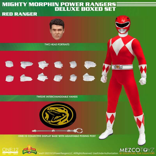 Pre-order November 2023 Mezco One:12 Collective Mighty Morphin' Power Rangers Deluxe Boxed Set